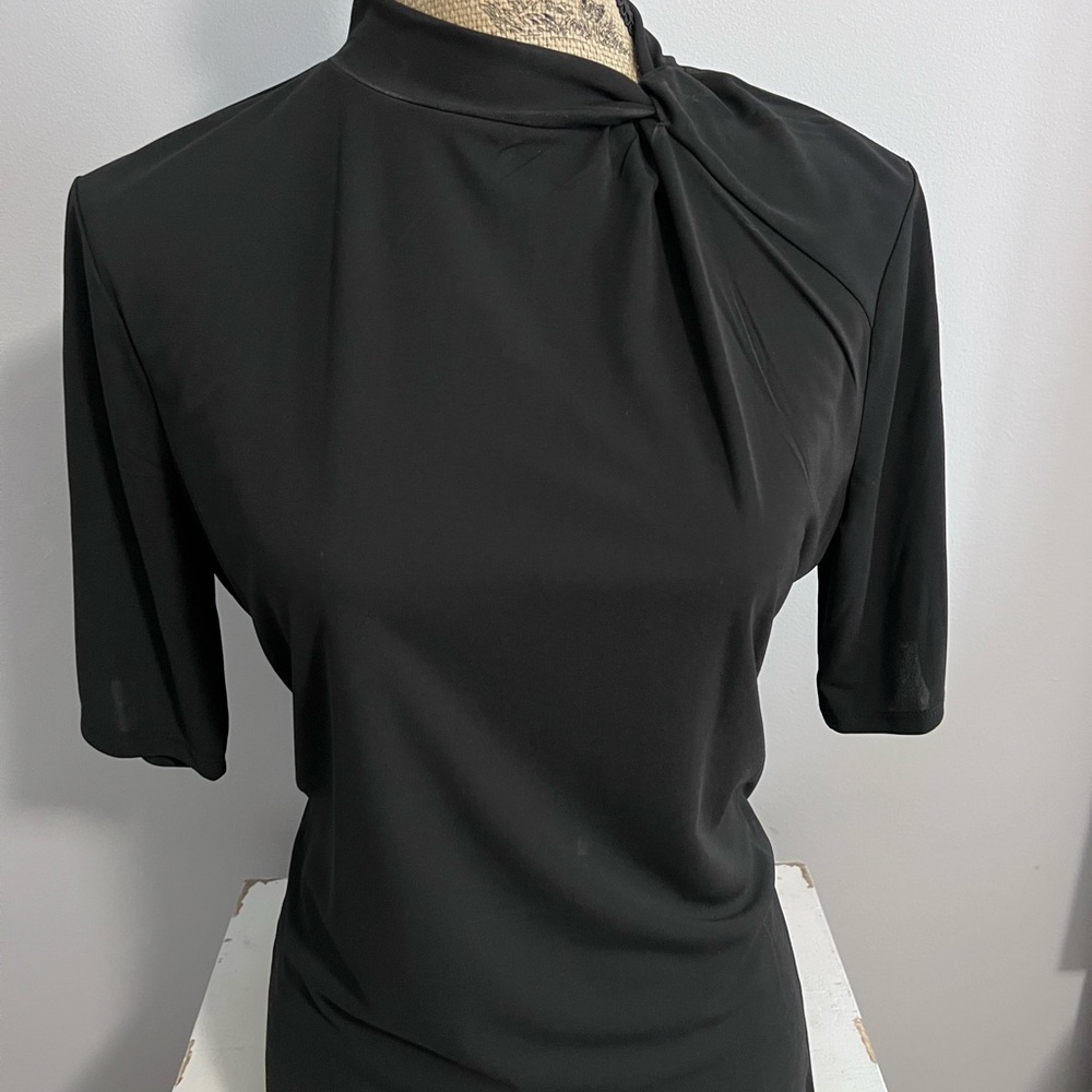 Worthington Black Women's Blouse with Knot Detail